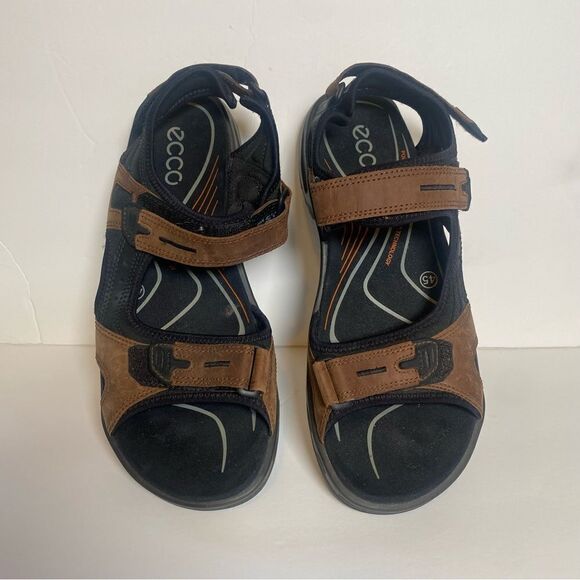Ecco Yucatan Brown/Black Sandals Size 11 main image 5